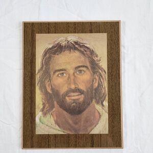 Rustic Brown Jesus Portrait Wall Art